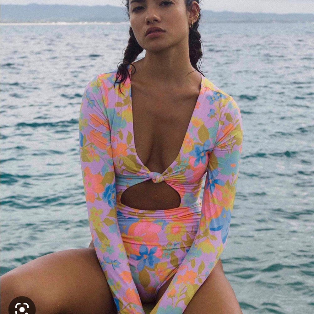 Billabong Floral One Piece - Pink, Blue, Yellow